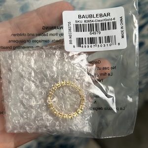 Baublebar Clear/Gold Oval Ring size 6